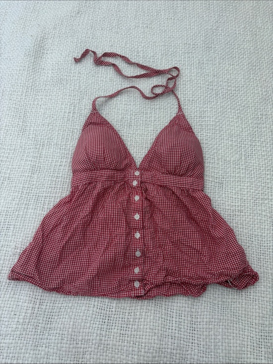 Hollister Tops - Hollister red plaid halter top